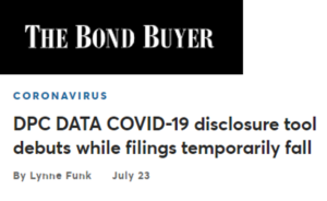Bond Buyer article on COVID disclosure flag
