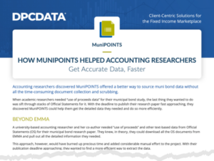 MuniPOINTS Helped Accounting Researchers Find Better Muni Data, Faster