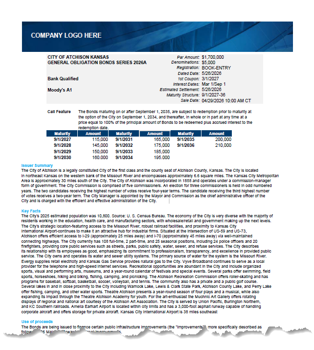 New Issues Report example